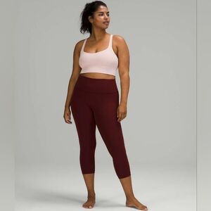 Lululemon - Wunder Under High Rise Crop 21" Luxtreme - 6 - Red Merlot ? - EUC